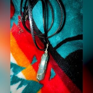 Aventurine double terminated pendant